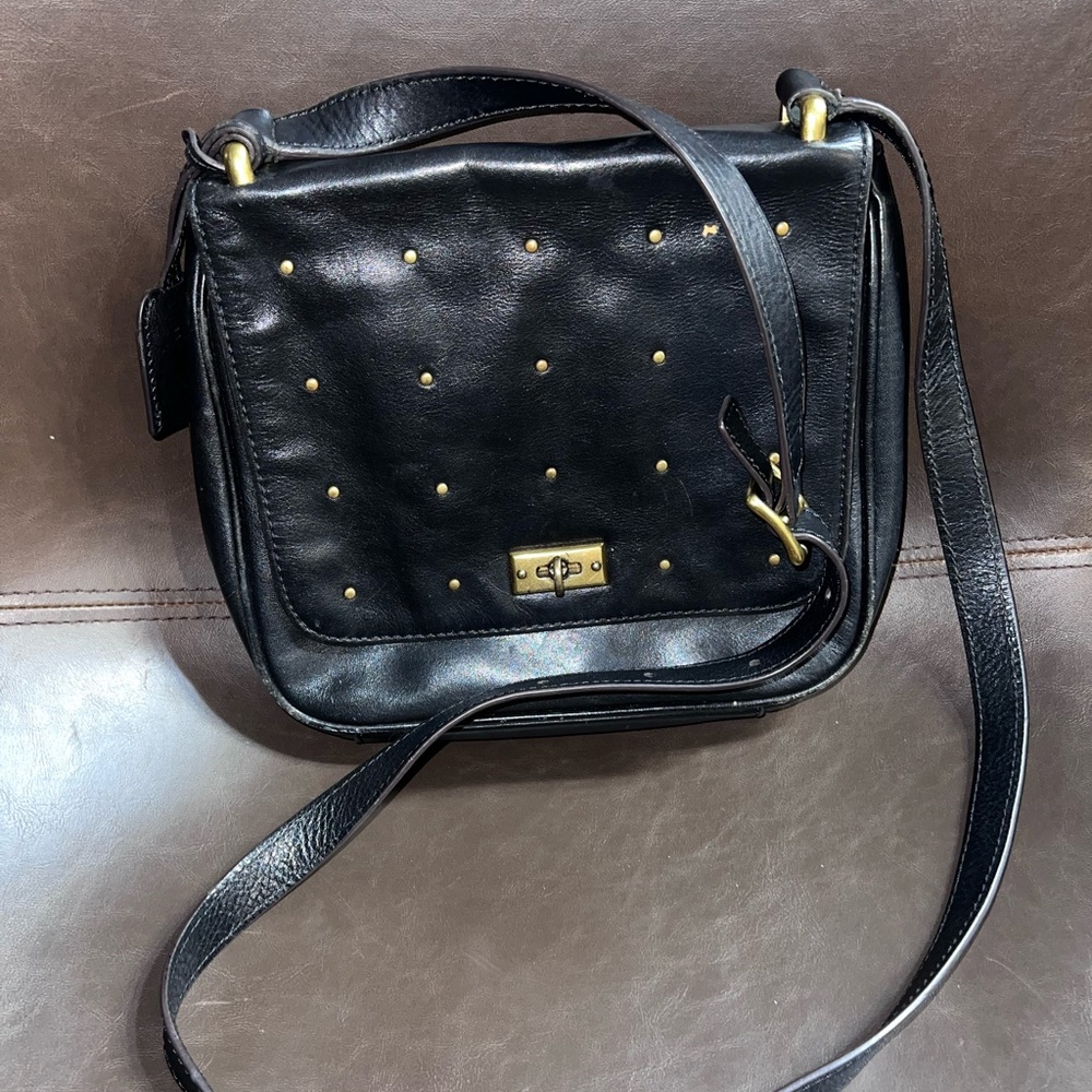 Fossil Black Studded Crossbody Bag